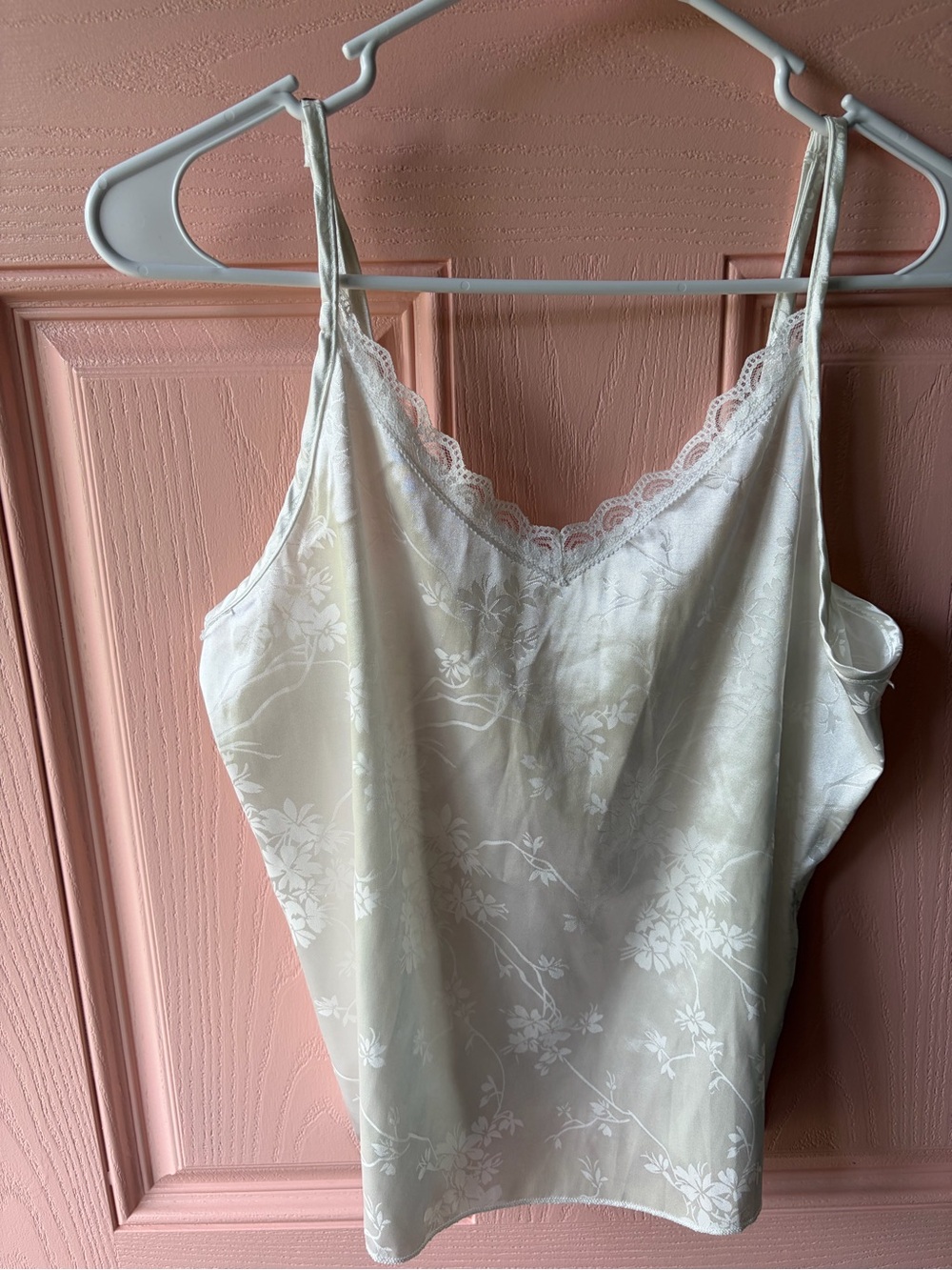 Vintage Ivory Floral Lace-Trim Chemise - Picture 7 of 10